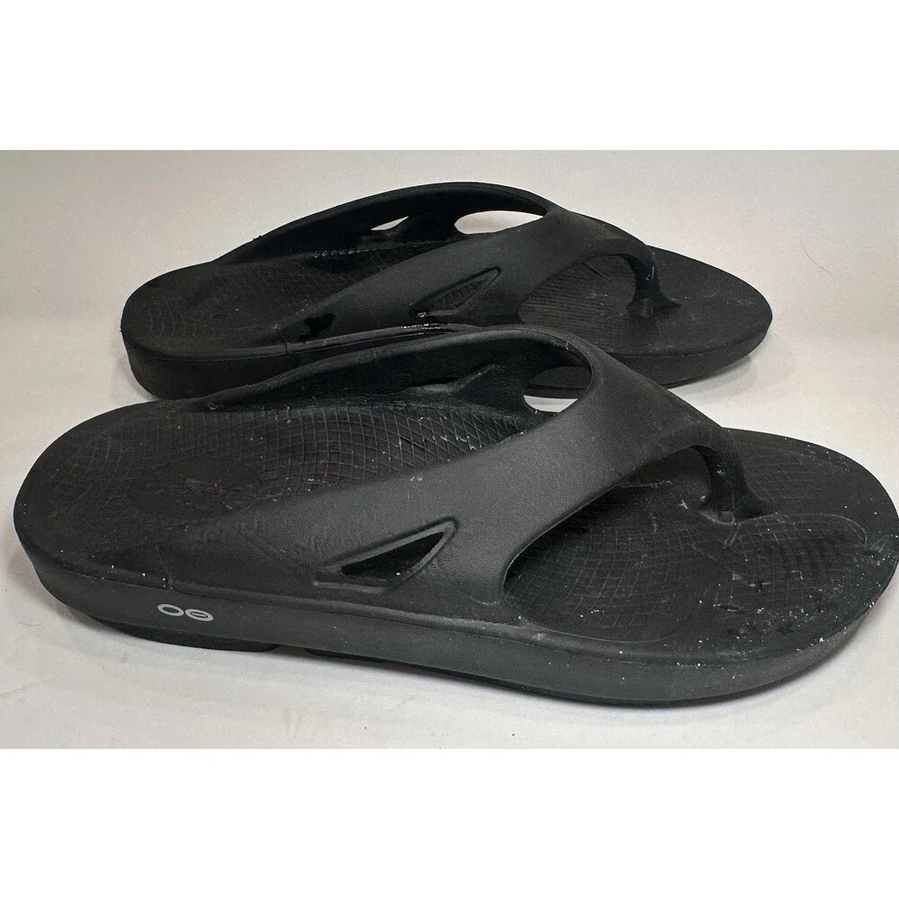 OOFOS OOriginal Recovery Flip Flops Black Size EU 45 US Mens 12 Comfort